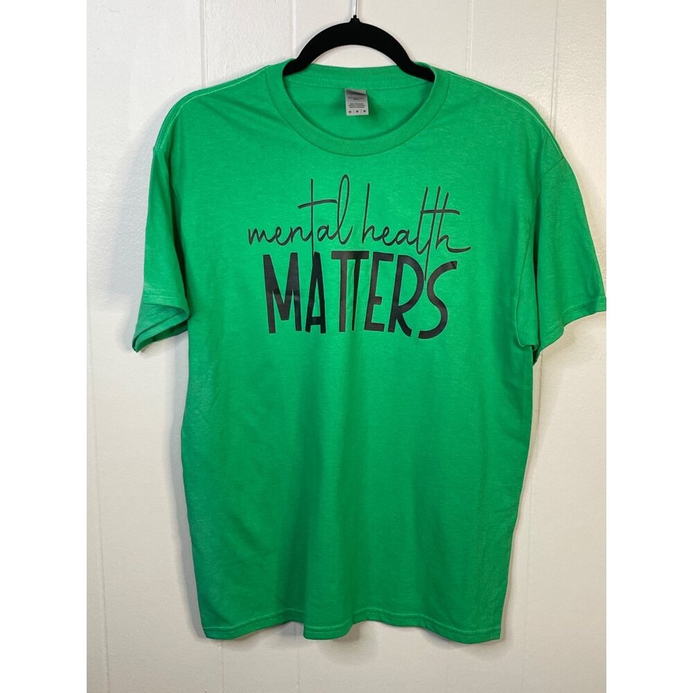 Boutique Mental Health Matters Green T-Shirt Heavy Cotton Unisex Medium